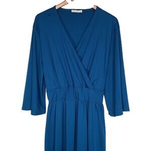 Koh Koh Maxi Formal Bridesmaid Evening Tie Waist Dress Teal Blue 4X